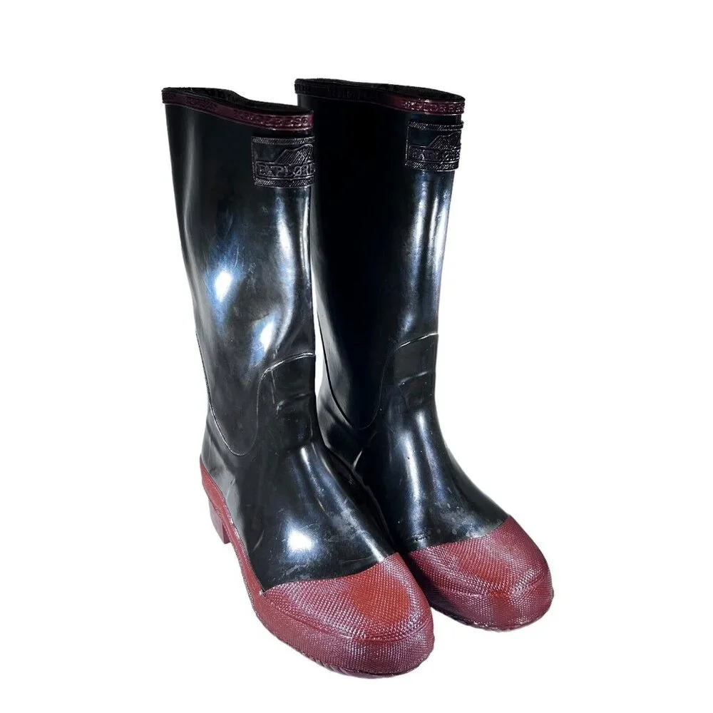 Vintage Explorers Mens Size 5 Rubber Boots 100% Waterproof Steel Shank Wellies